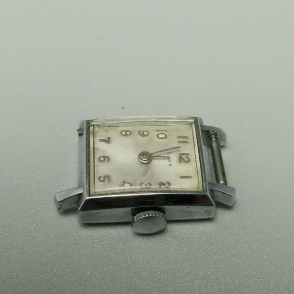 Vintage Timex Mechanical Chrome Plated Watch Face, AS IS Not Working Broken - Picture 8 of 9